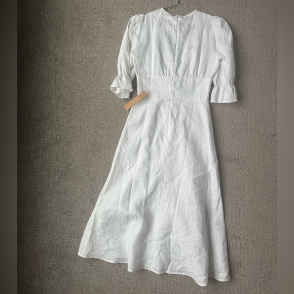 NWT Maribel Linen Dress in White - Picture 8 of 12